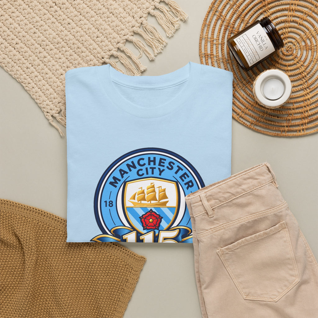 Manchester City 115th Crest Inspired Cotton T-Shirt