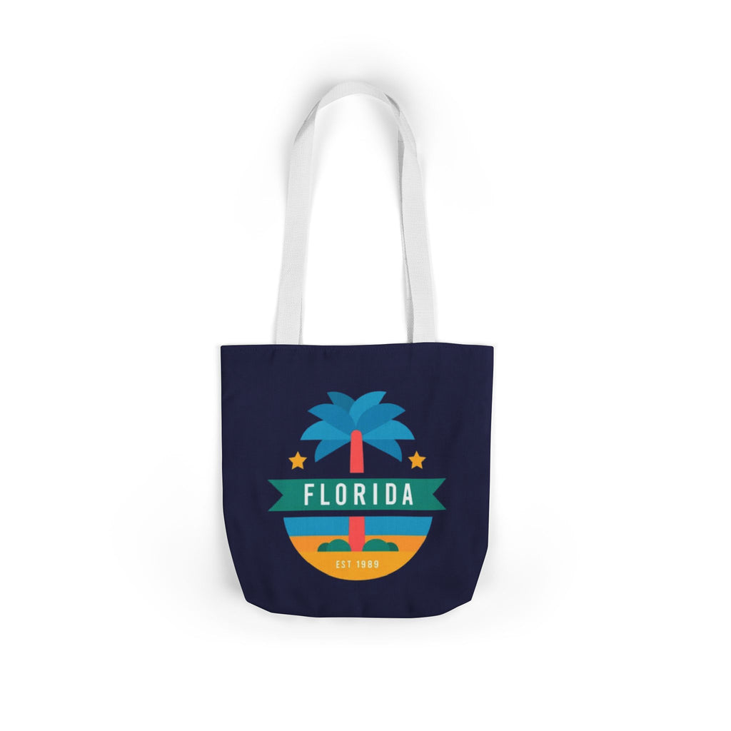 Florida Palm Beach Canvas Tote Bag — Retro Sunshine Travel Tote