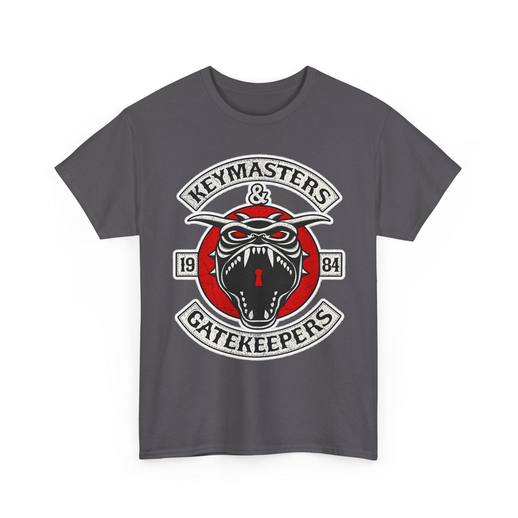 Keymasters & Gatekeepers Tee — Retro Demon Key Emblem Shirt (Since 1984)
