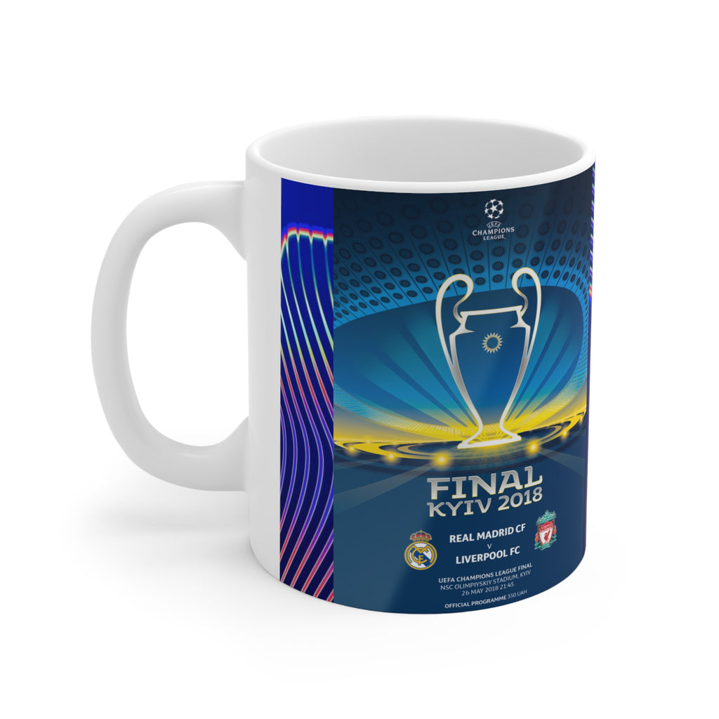Liverpool 2018 & 2019 UEFA Champions League Finals Programme Covers Inspired Ceramic Coffee Mug — 11oz & 15oz