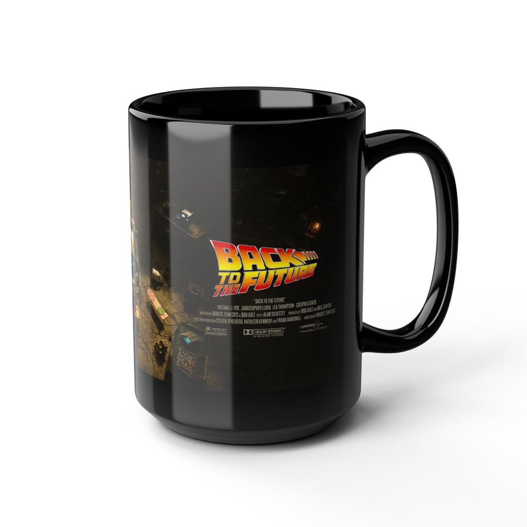 Back to the Future Movie Logo Black Mug — 11oz & 15oz Ceramic