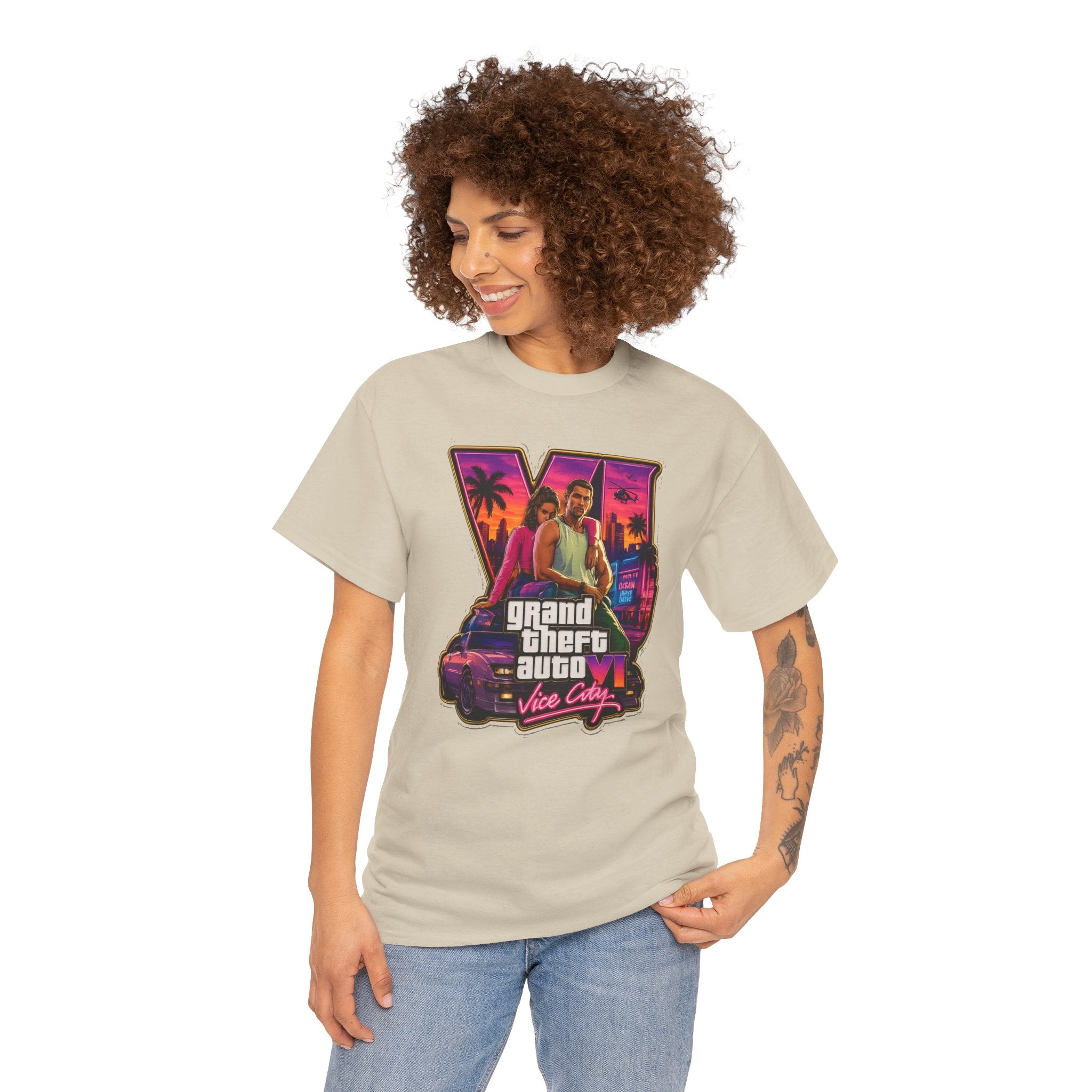 Grand Theft Auto Vice City Retro Logo Tee / Cotton T-Shirt