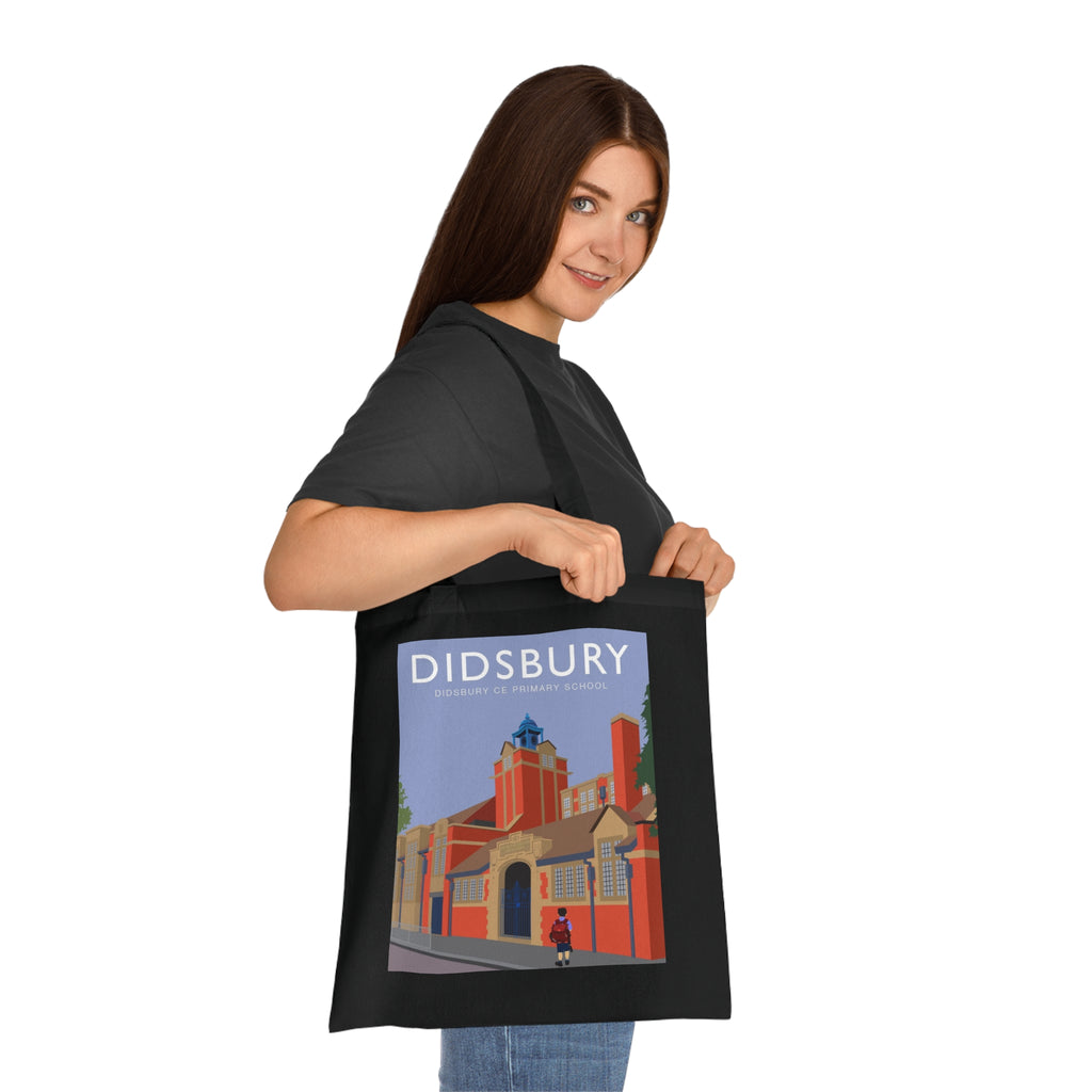 Elm Grove Didsbury C of E Primary School Vintage Travel Tote — Retro Illustrated Cotton Shopper Bag