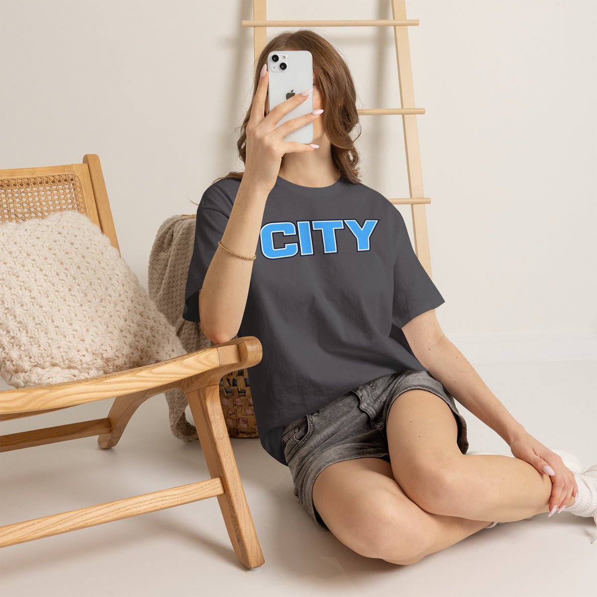CITY Graphic Tee — Retro Man City Inspired Blue Block Letter T-Shirt
