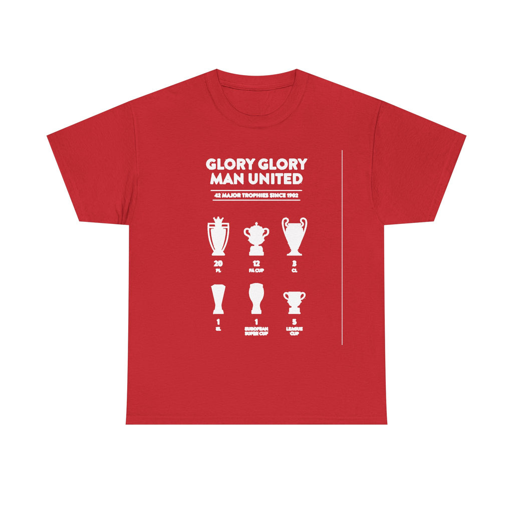 Manchester United Glory Glory T-Shirt — Retro Trophy Graphic Tee