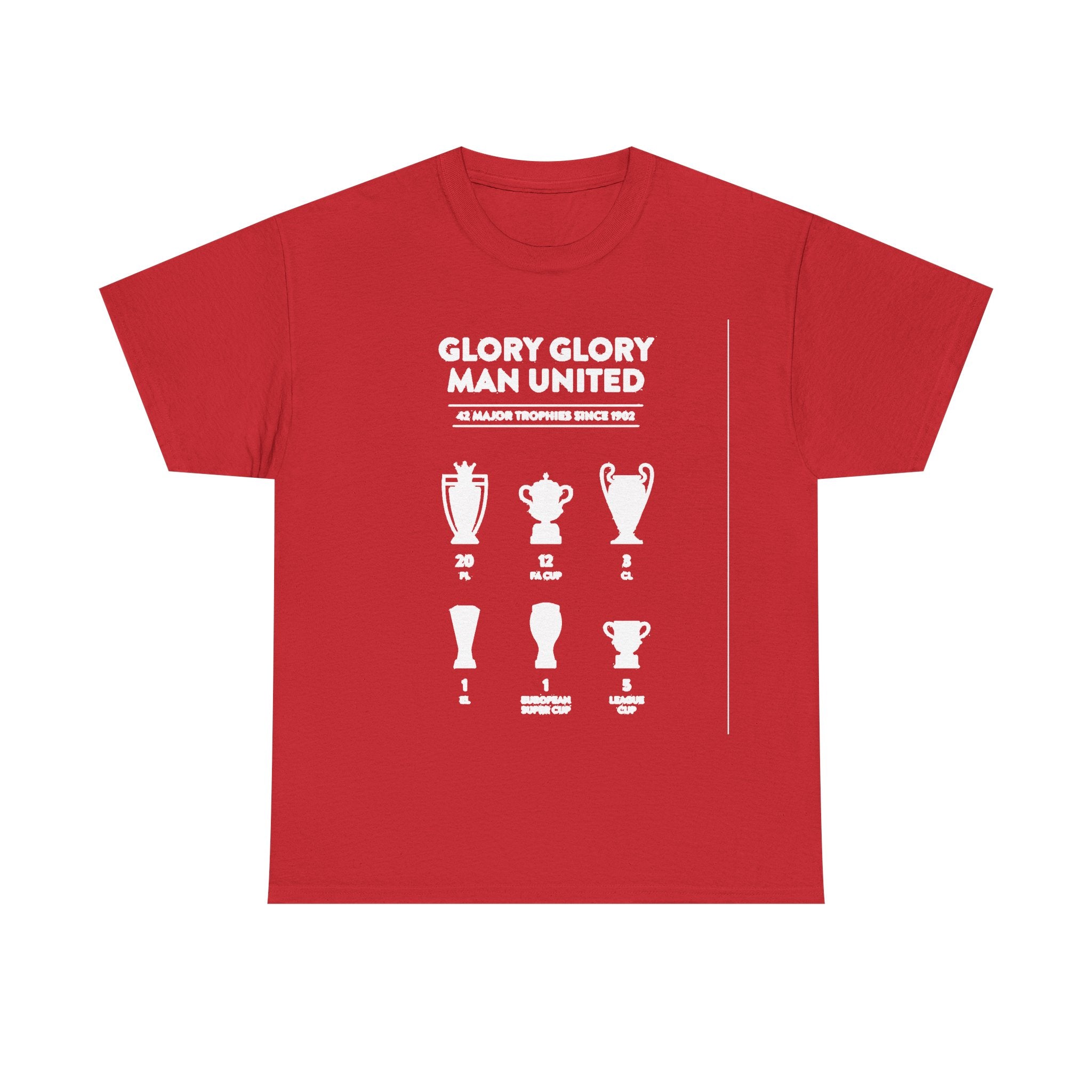 Manchester United Glory Glory T-Shirt — Retro Trophy Graphic Tee