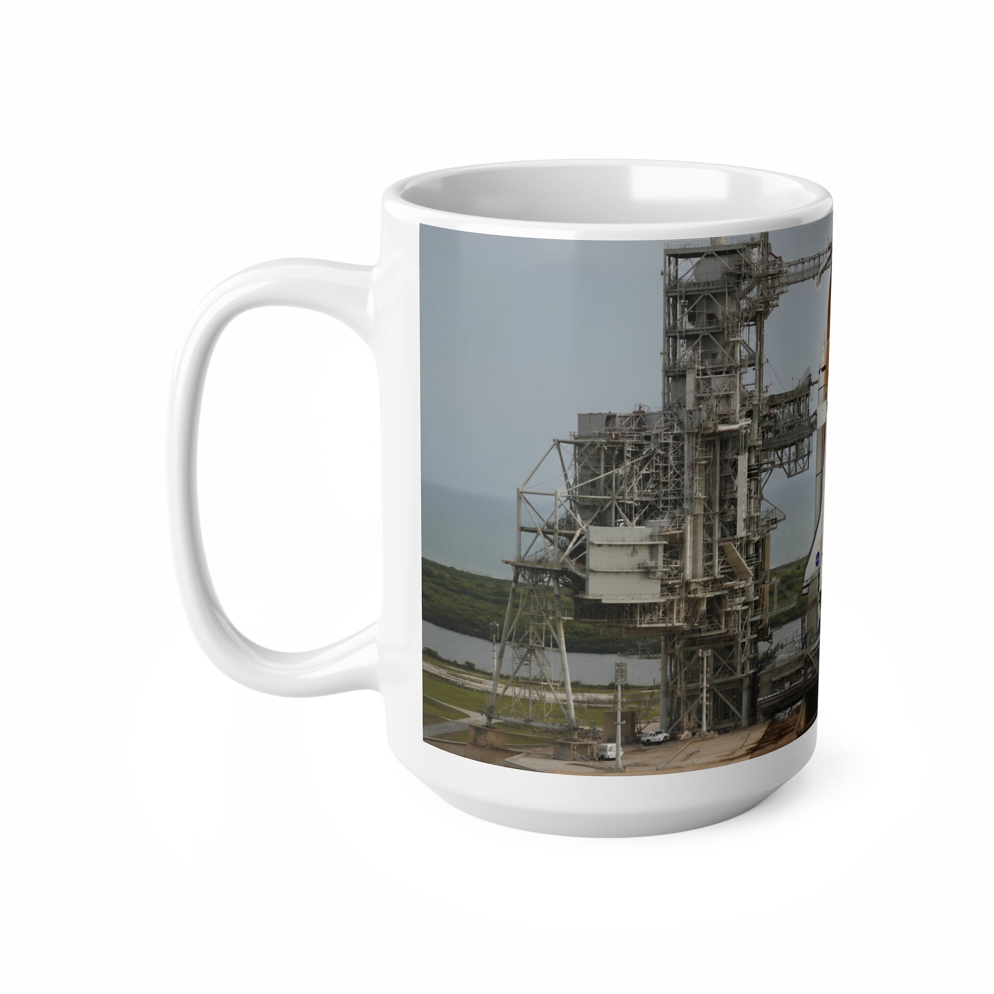 Space Shuttle Launch Ceramic Mug — NASA Shuttle Launch Photo Coffee Cup (11oz, 15oz)