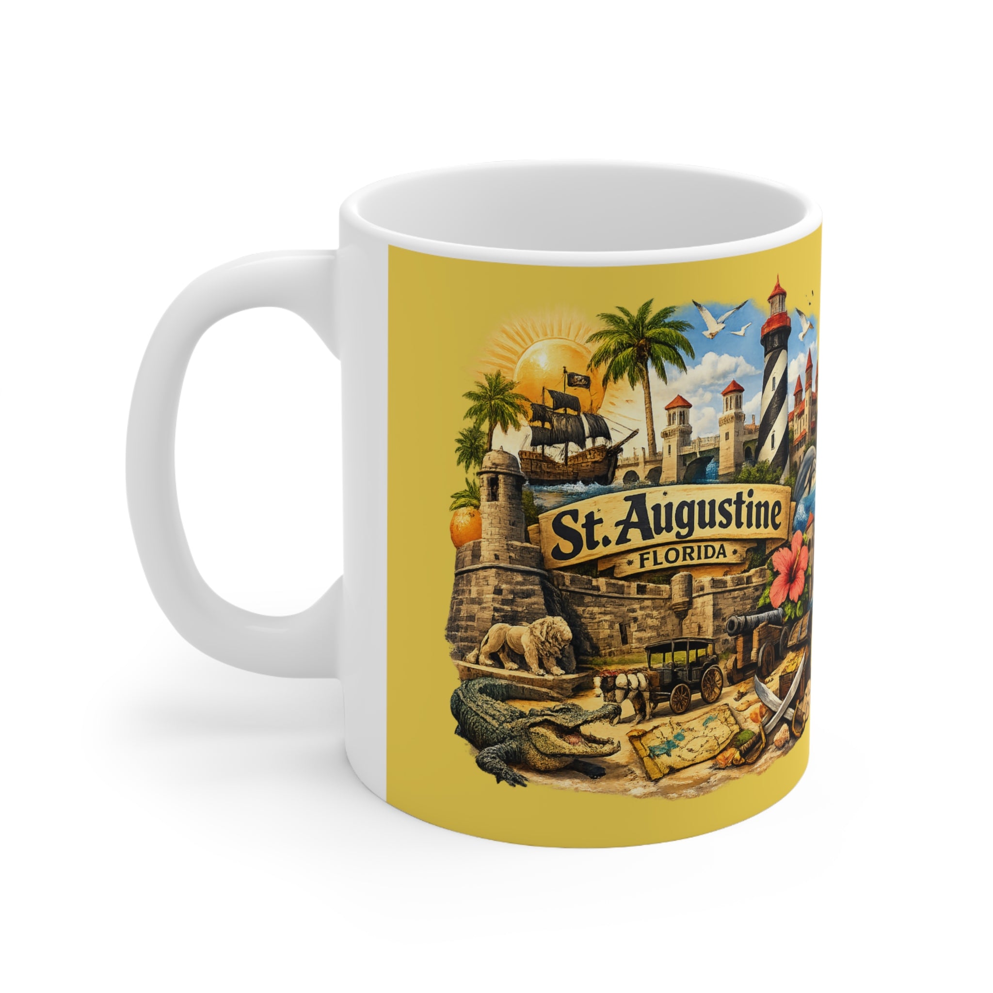 St. Augustine Florida Souvenir Mug — Vintage Coastal Travel Coffee Cup (11oz/15oz)