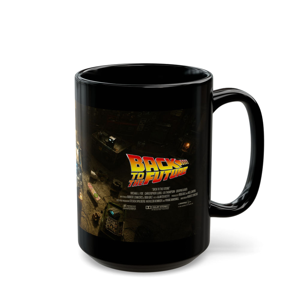 Back to the Future Movie Logo Black Mug — 11oz & 15oz Ceramic
