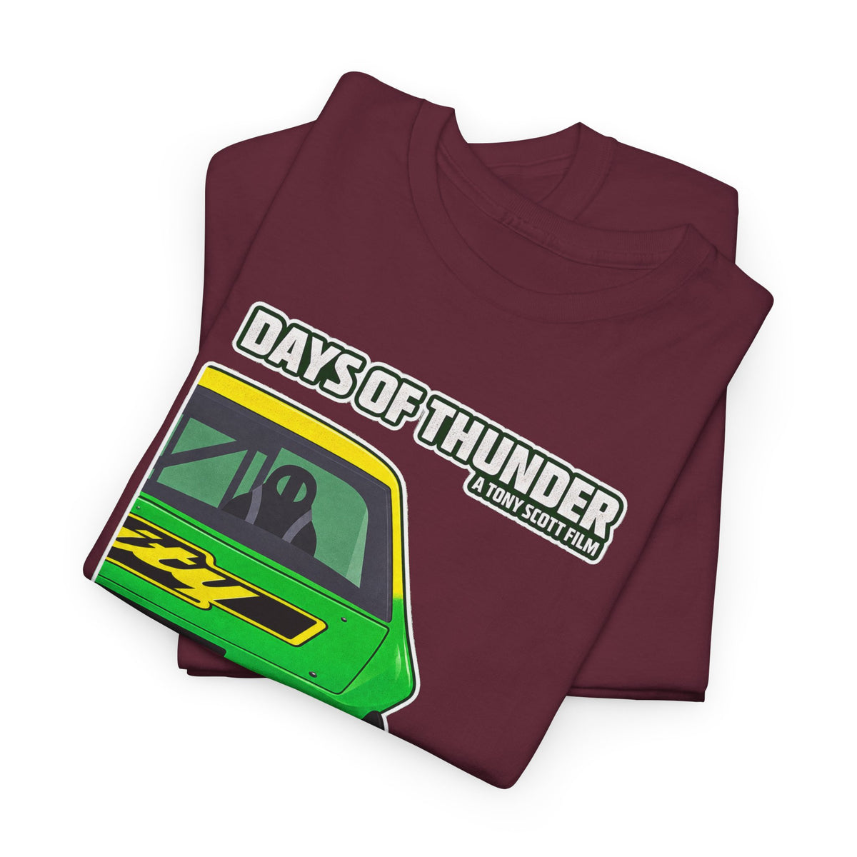Days of Thunder Racing Car T‑Shirt — Retro Green Muscle Car Tee