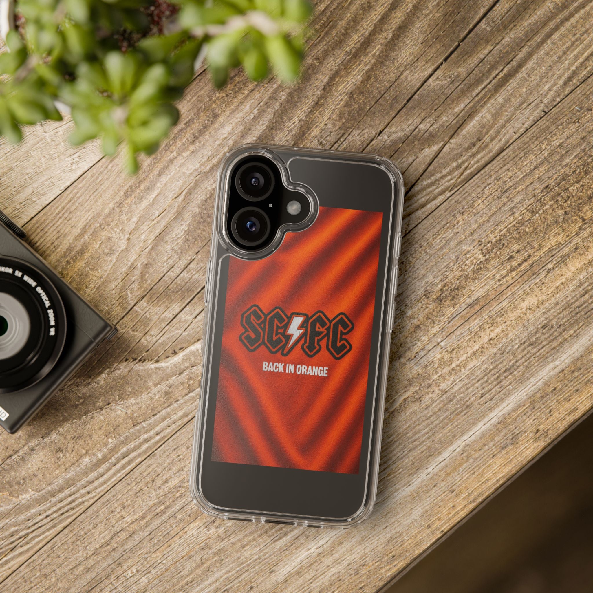 Salford CIty Inspired Phone Case — 'SCFC Back in Orange' Clear Protective Cover