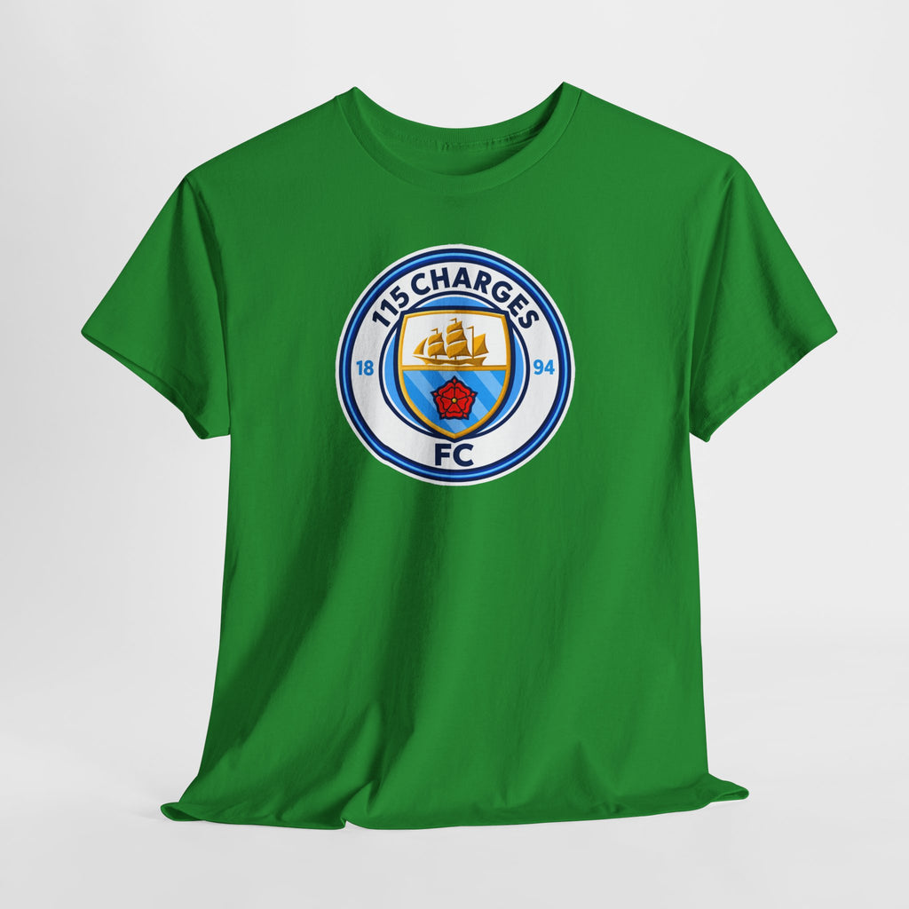 115 Charges FC Crest Cotton Tee — Vintage Blue Club Logo T-Shirt