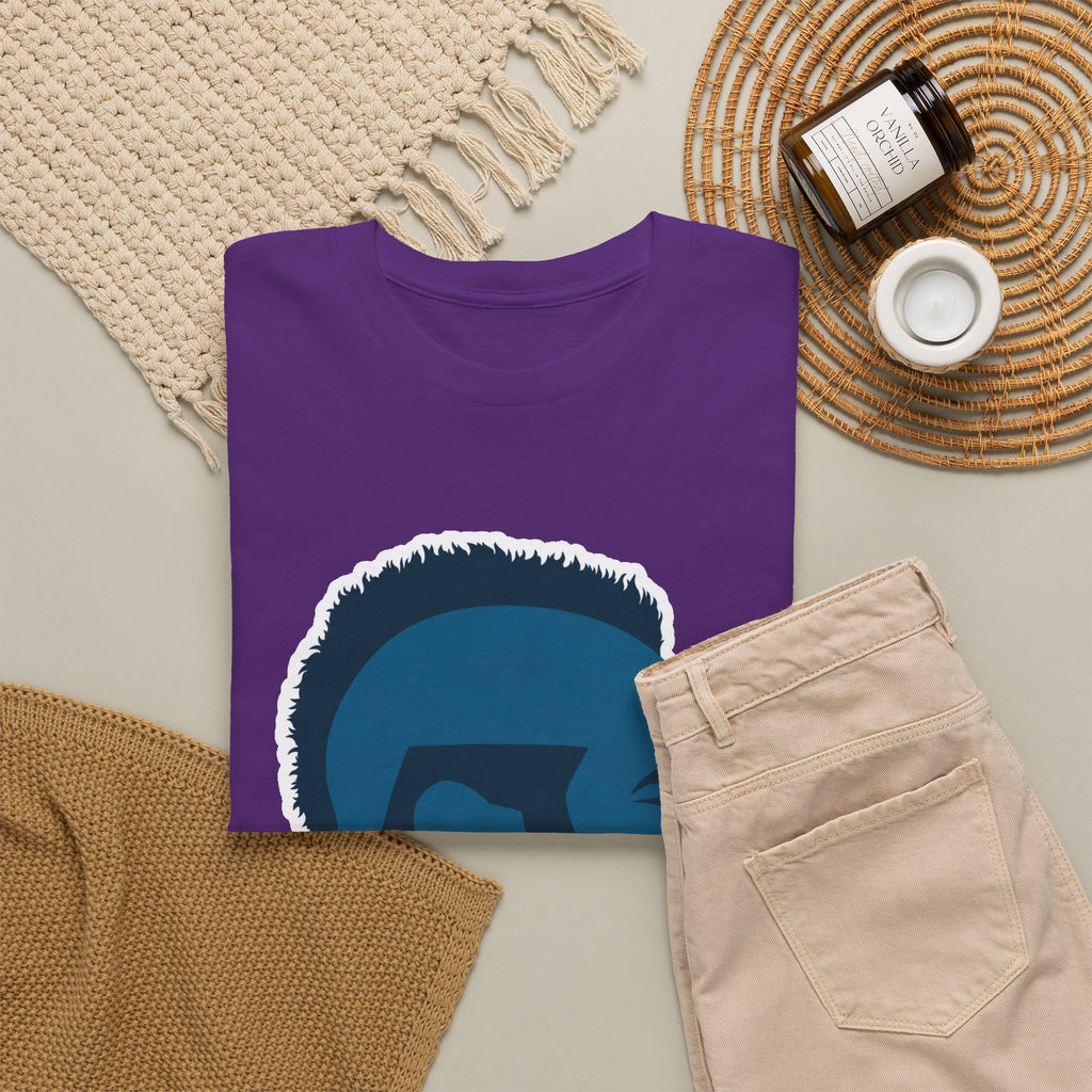 Mr T Profile Silhouette T‑Shirt – Blue Head & Gold Earring Graphic