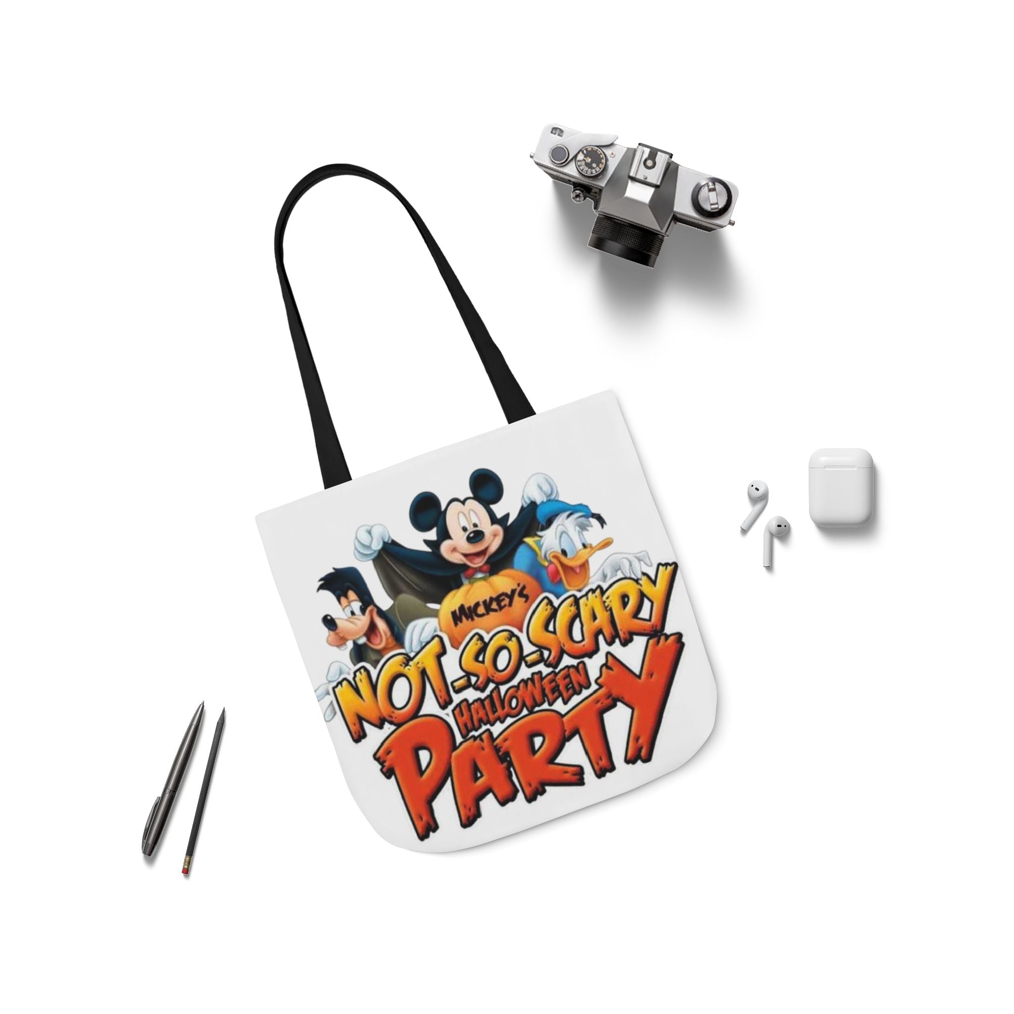 Halloween Party Canvas Tote Bag — "Not-So-Scary Halloween Party" Graphic