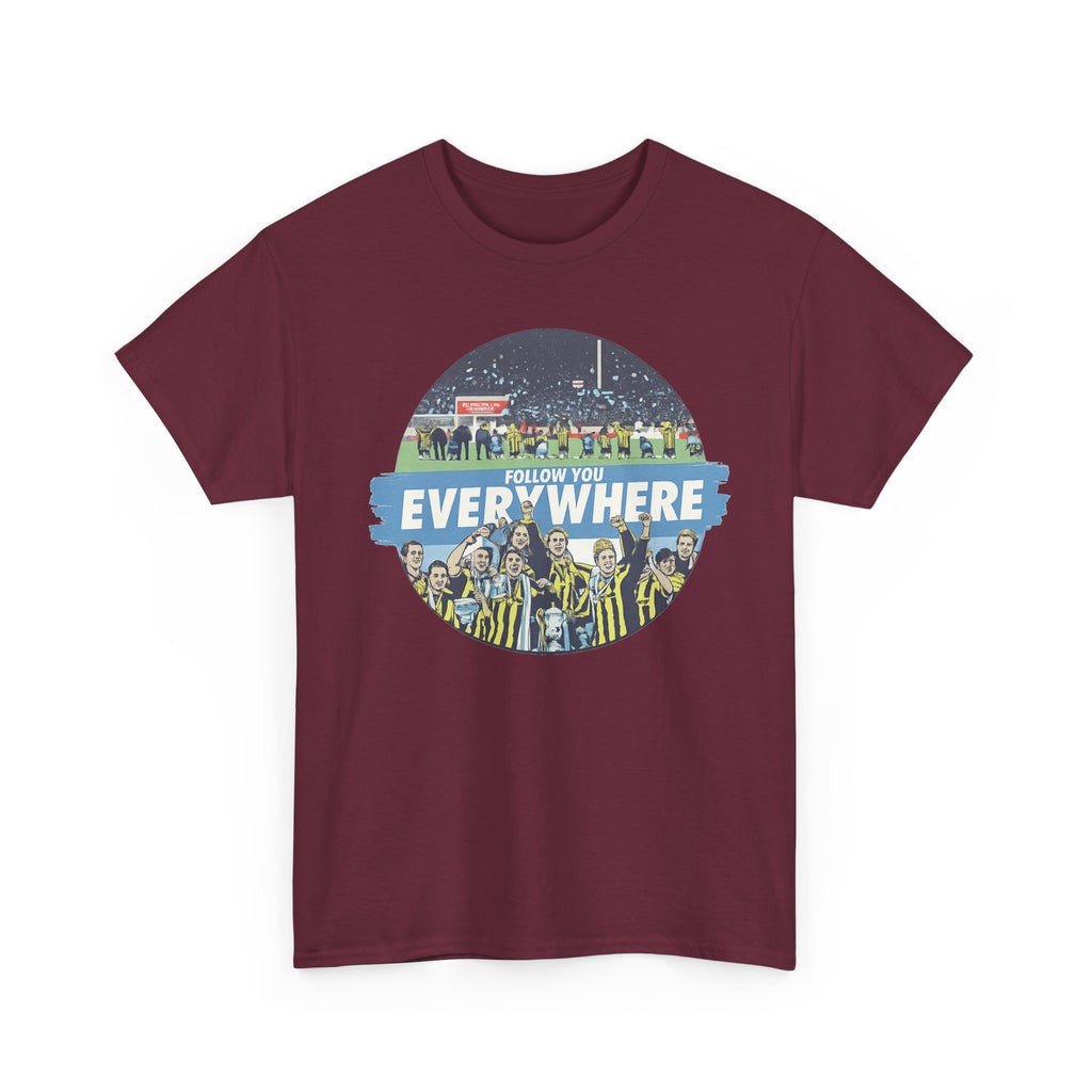 Manchester City Everywhere Soccer Crowd Graphic Tee — 'Follow You Everywhere' Fan Shirt