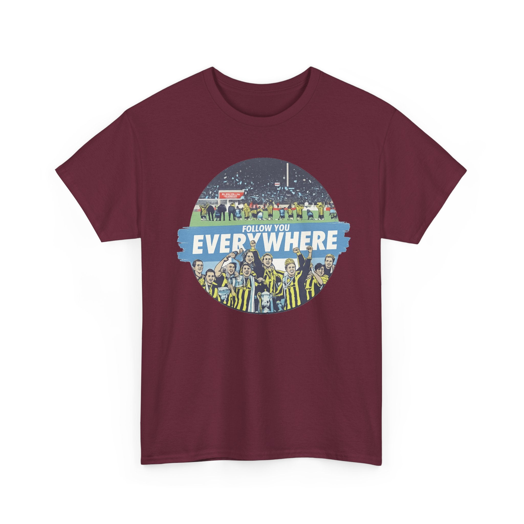 Manchester City Everywhere Soccer Crowd Graphic Tee — 'Follow You Everywhere' Fan Shirt