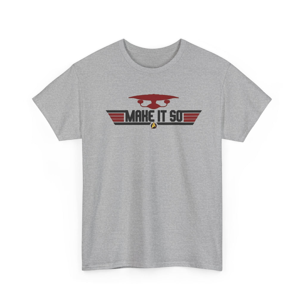 "Make It So" Sci‑Fi Graphic Tee — Retro Starship Emblem T-Shirt