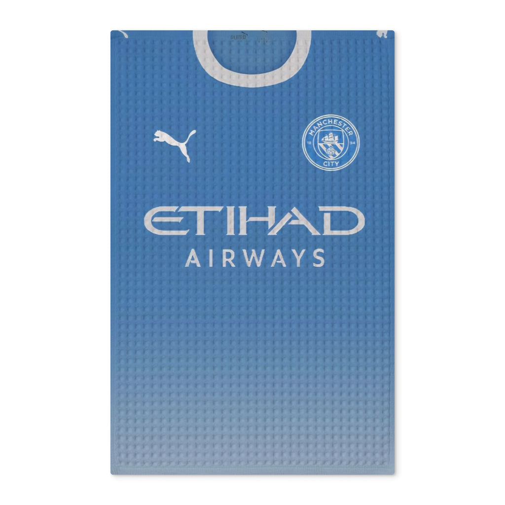 Manchester City 26/27 Season Shirt Waffle Tea Towel — Double-Sided Etihad Design