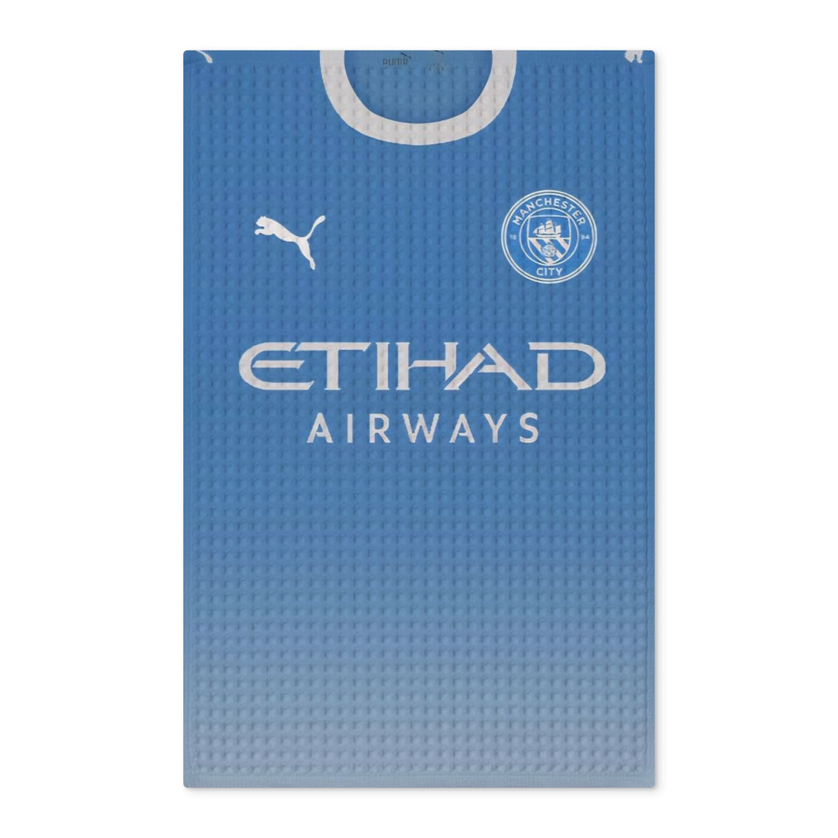 Manchester City 26/27 Season Shirt Waffle Tea Towel — Double-Sided Etihad Design