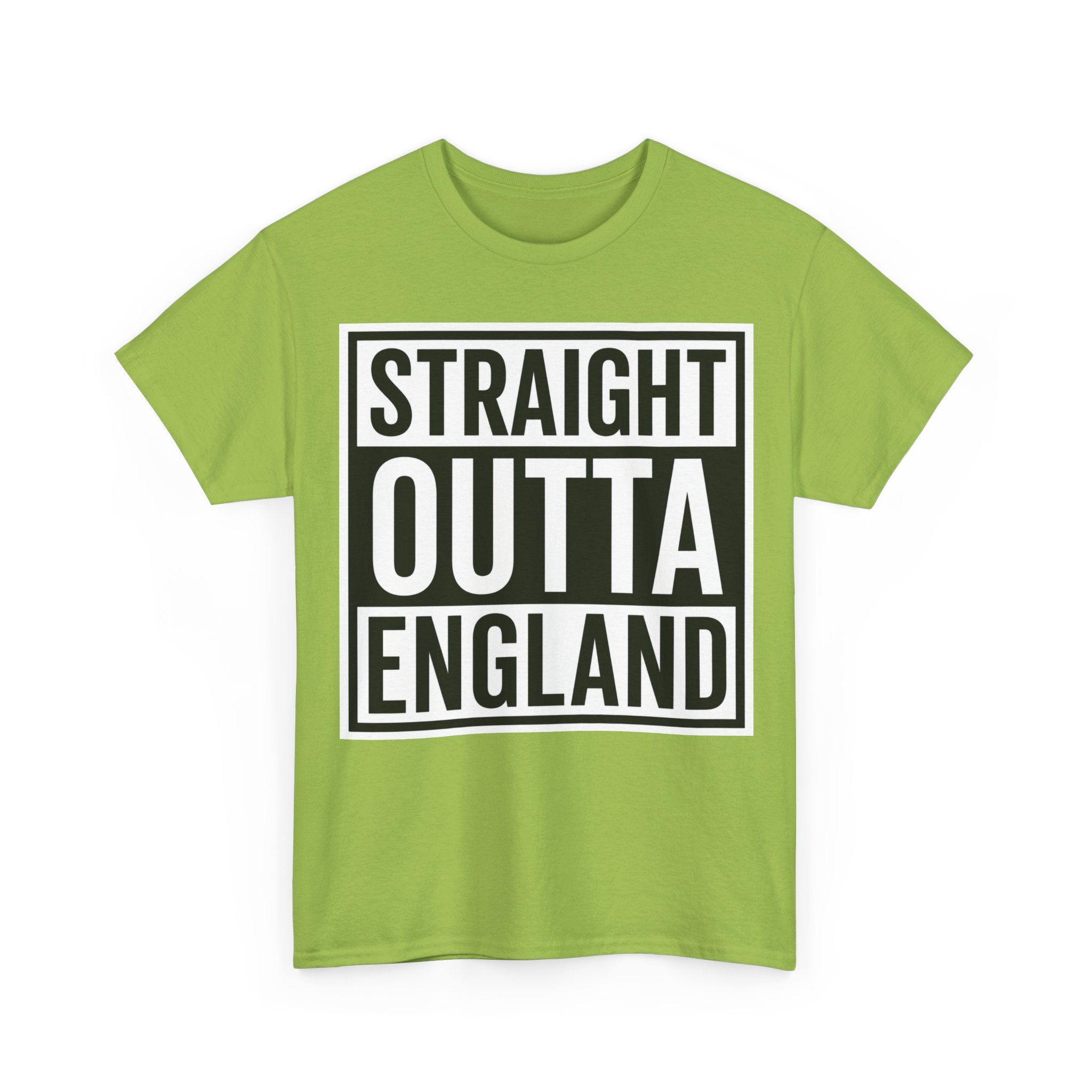 Straight Outta England T-Shirt — Bold Black Typography Tee for Brits & Expats