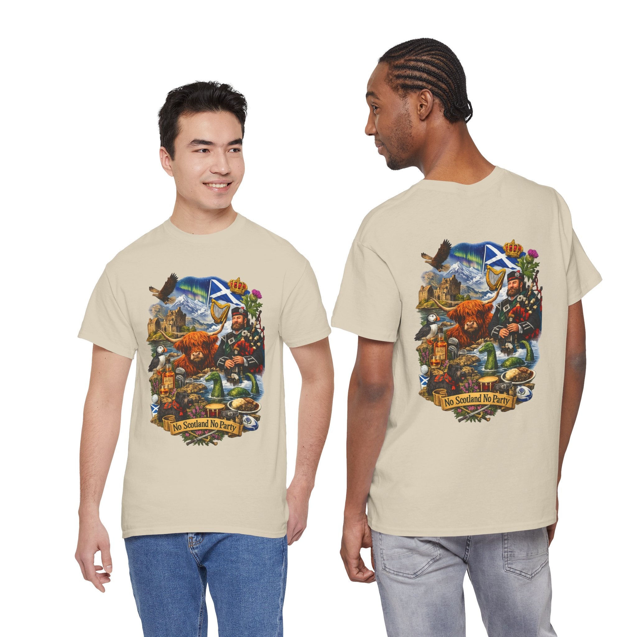 Scotland Collage T-Shirt — "No Scotland No Party" Scottish Heritage Tee