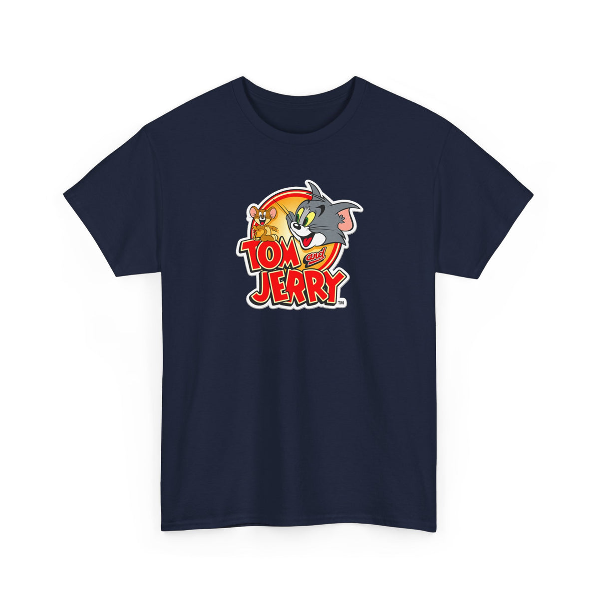 Tom & Jerry Retro Logo Cotton Tee — Classic Cartoon Graphic T-Shirt