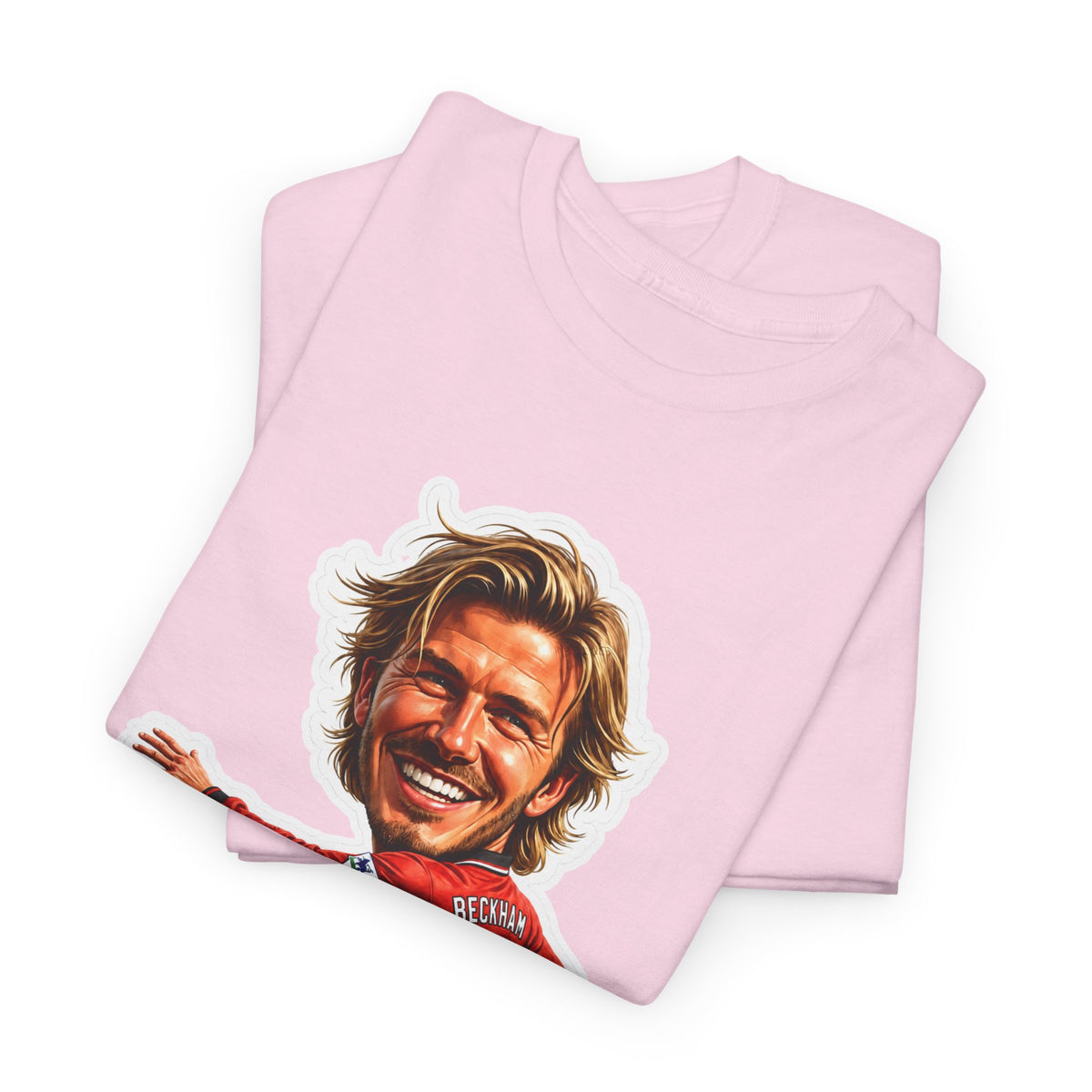 Beckham Caricature Cotton T-Shirt — Retro Football Player Graphic Tee