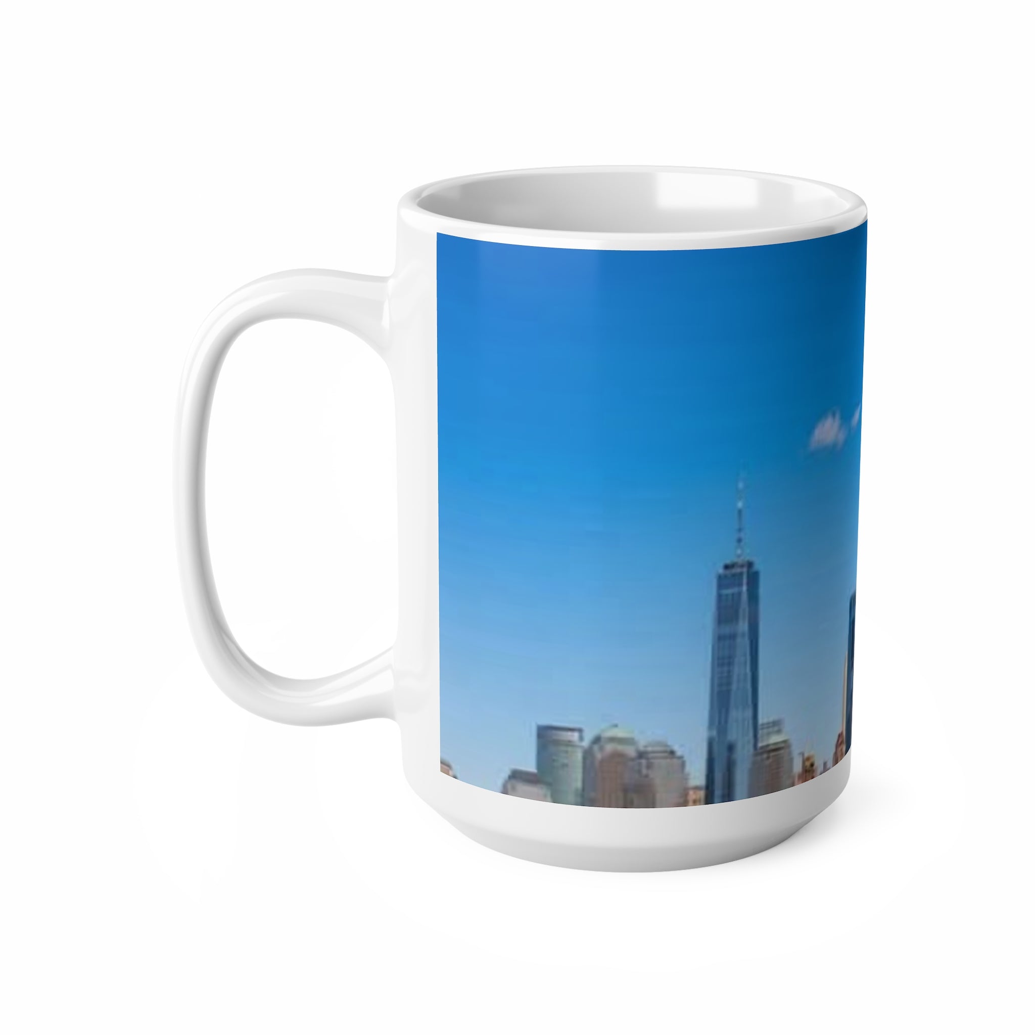 New York Skyline Ceramic Mug – Statue of Liberty & One World Trade Center, 11oz/15oz