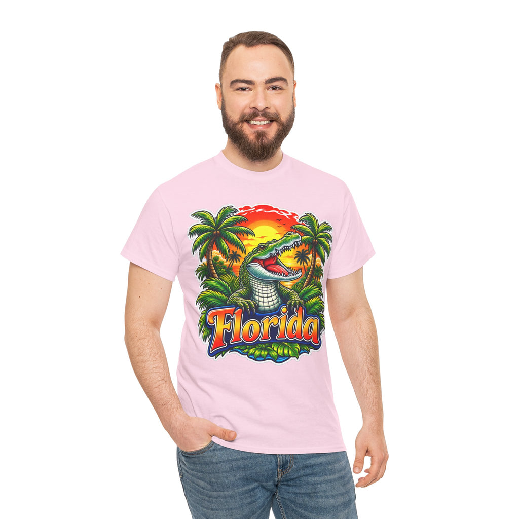 Florida Gator Sunset T-Shirt — Tropical Palm Beach Vacation Tee