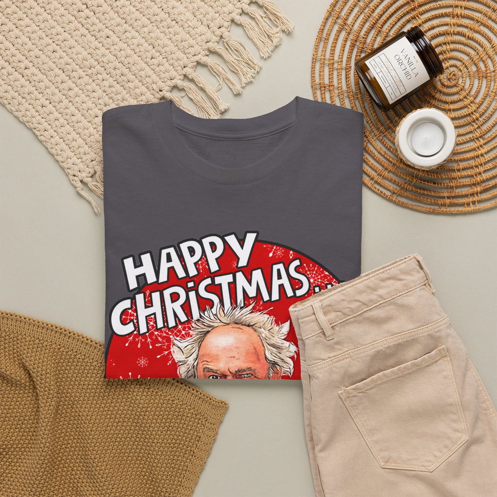 Funny Christmas Tee — “Happy Christmas… Now Feck Off!” Holiday Graphic T-Shirt