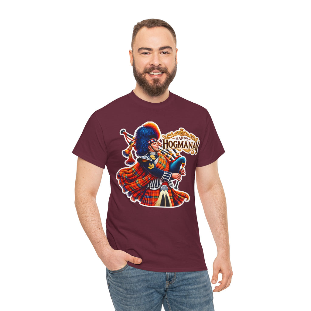 Hogmanay Bagpiper T‑Shirt — Happy Hogmanay Scottish New Year Tee