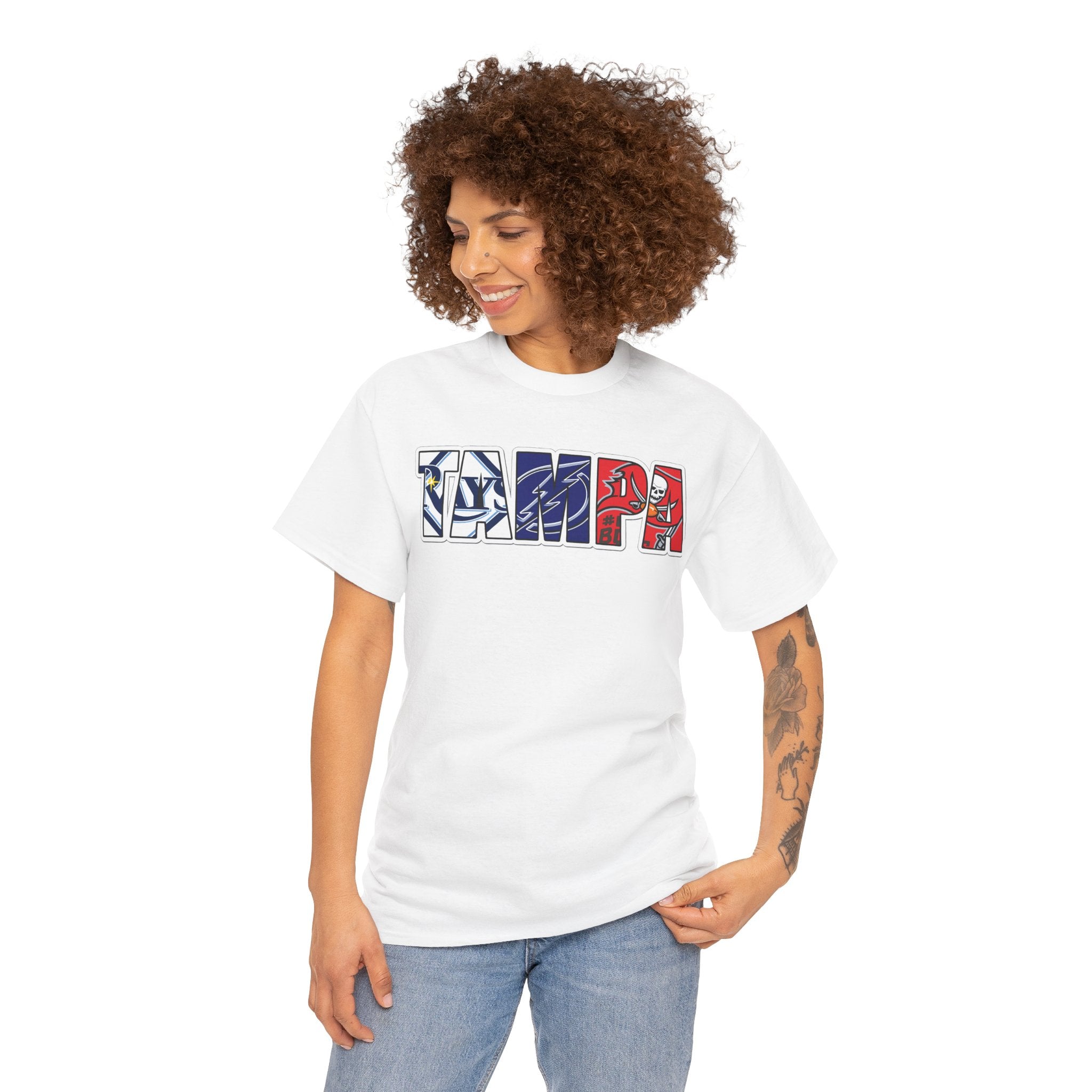 Tampa Block Letter Tee — Florida Flag Graphic T‑Shirt