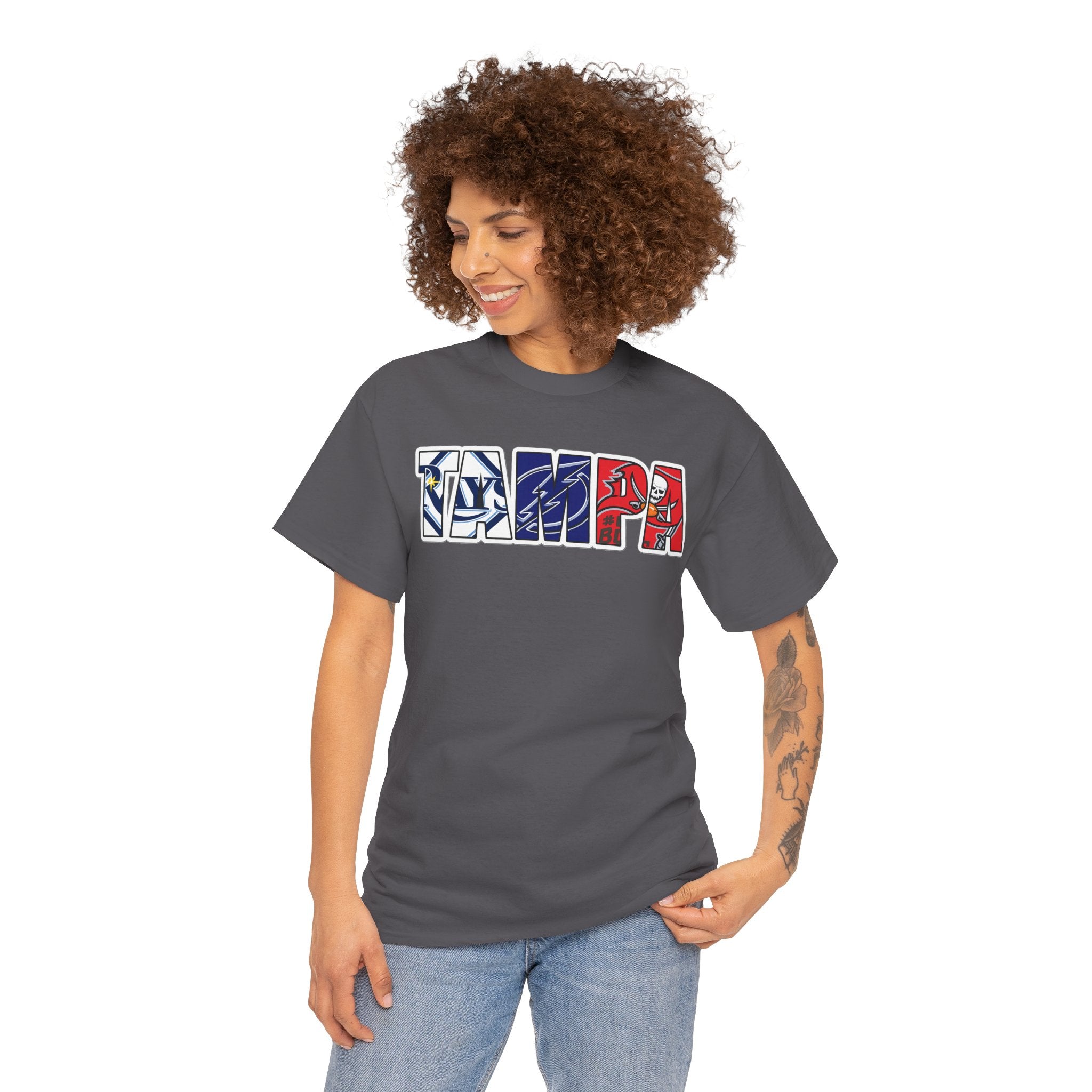 Tampa Block Letter Tee — Florida Flag Graphic T‑Shirt