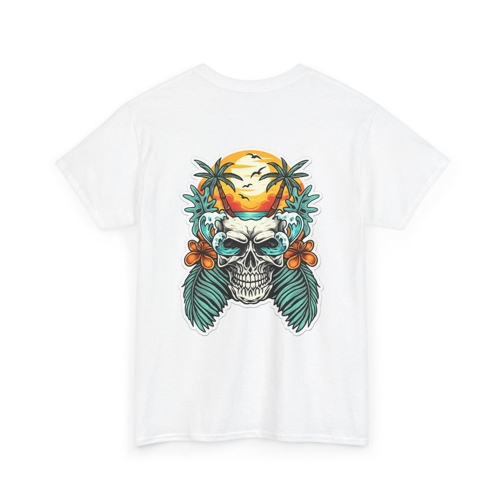 Tropical Skull Tee — Sunset Palm Beach Skull T-Shirt