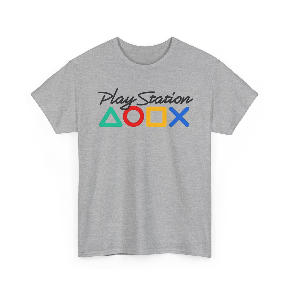 Play Station Controller Symbols Tee — Retro Gaming Shirt with Triangle Circle Square X Design