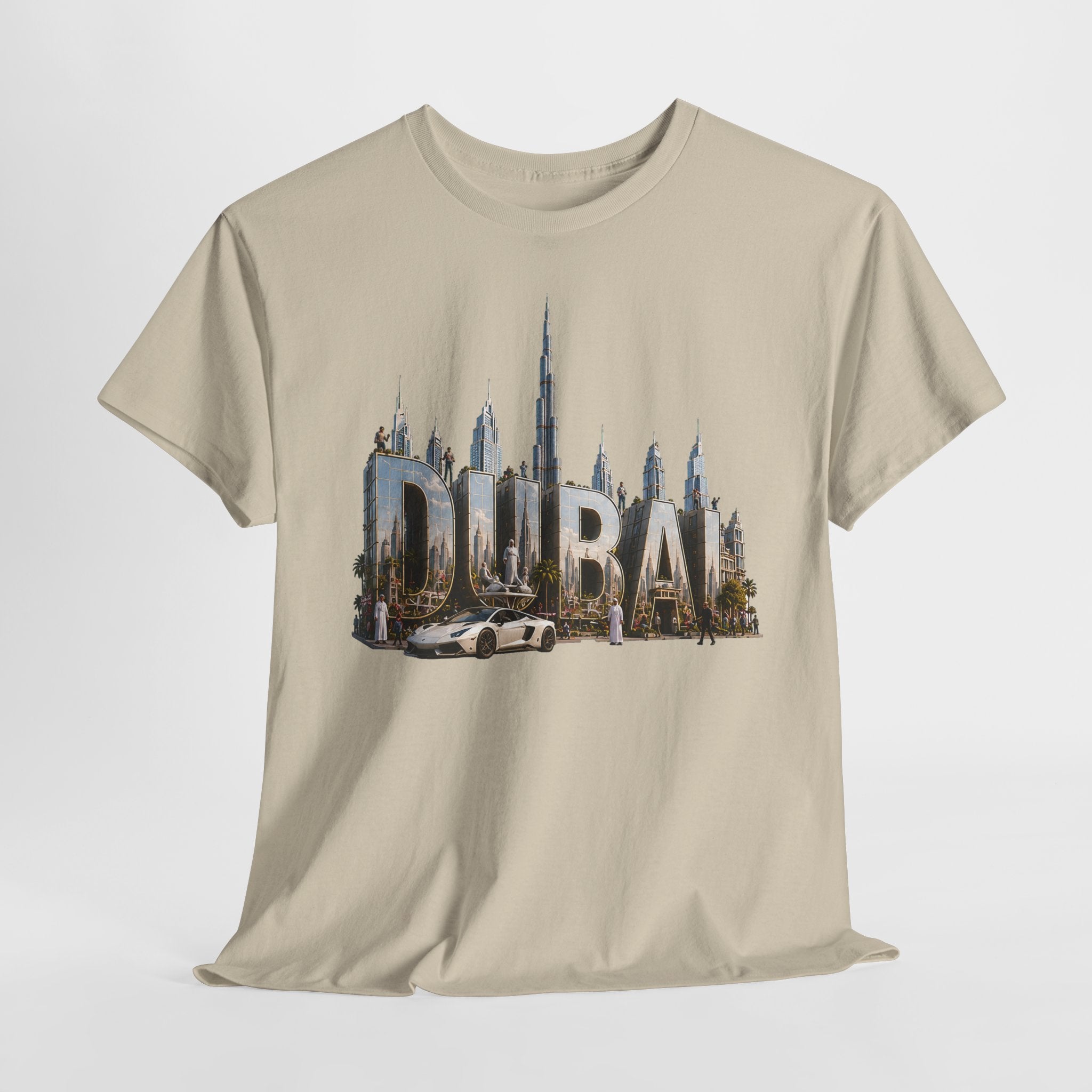 Dubai Skyline T-Shirt — Dubai Cityscape Graphic Tee with Burj Khalifa