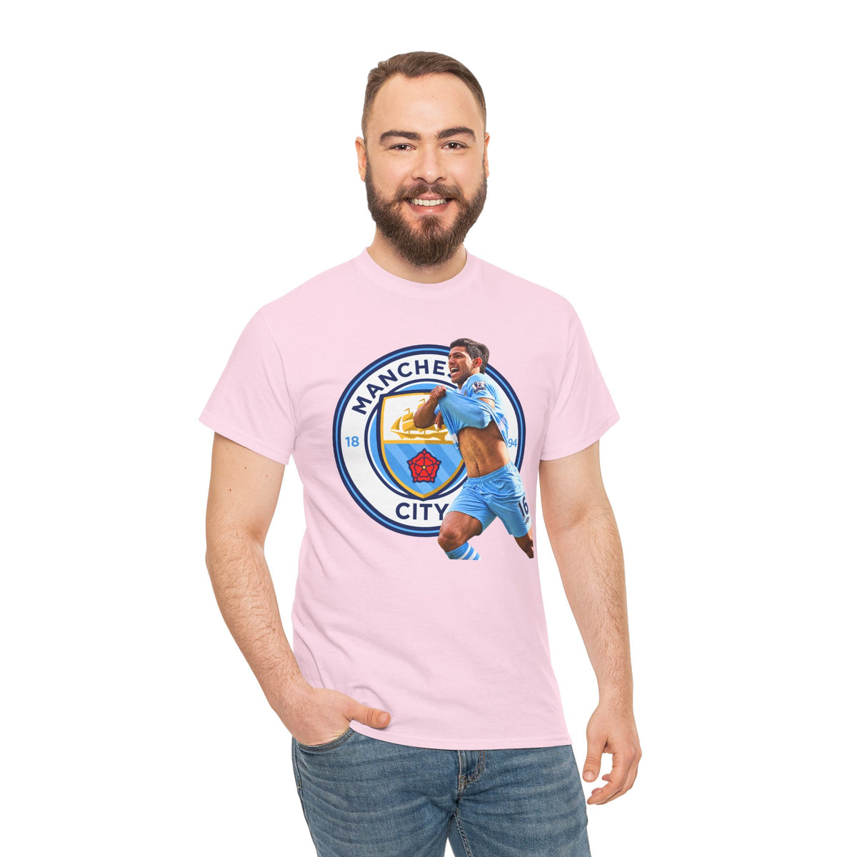 Sergio Aguero Manchester City Legend Soccer Tee — Player Celebration Graphic T-Shirt