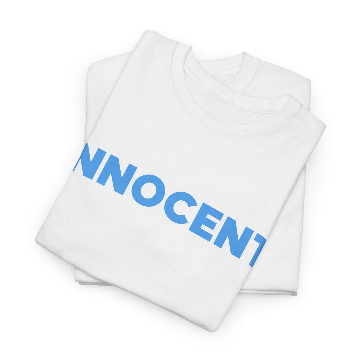 Innocent Graphic Tee — Bold Blue Statement Cotton T-Shirt