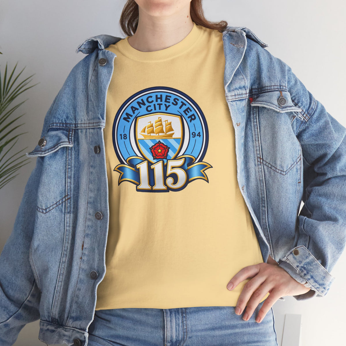Manchester City 115th Crest Inspired Cotton T-Shirt