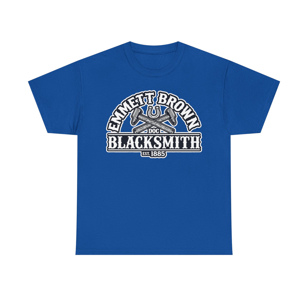 Blacksmith Emmett Brown Tee — Vintage Doc Blacksmith Graphic Shirt