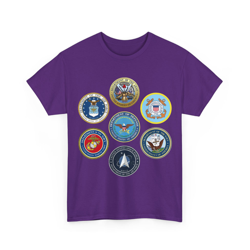 Military Branch Seals T-Shirt — Vintage US Armed Forces Emblems Tee