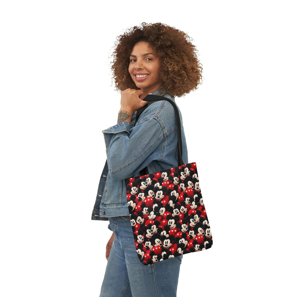 Mickey Mouse Canvas Tote — Retro Cartoon Character Allover Print