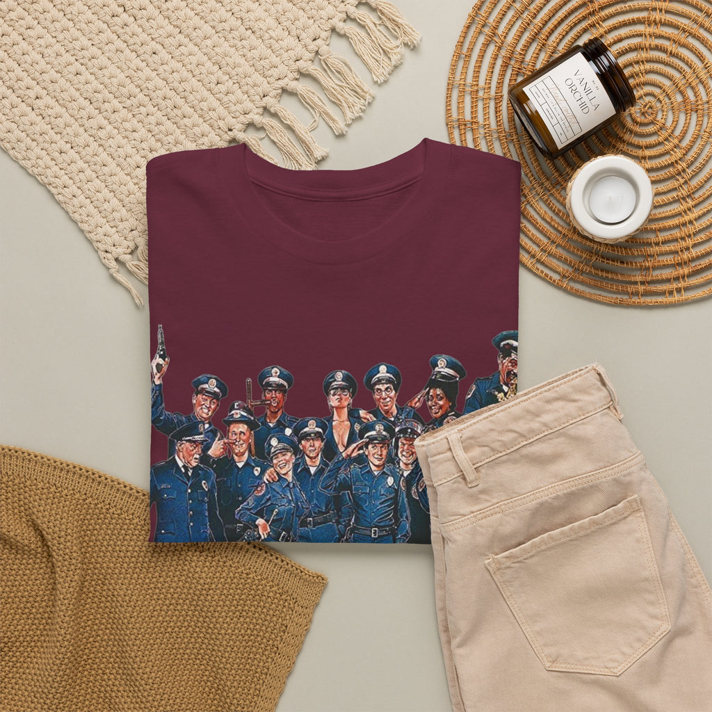 Police Academy Movie Inspired Cotton T‑Shirt — Retro Squad Photo Tee