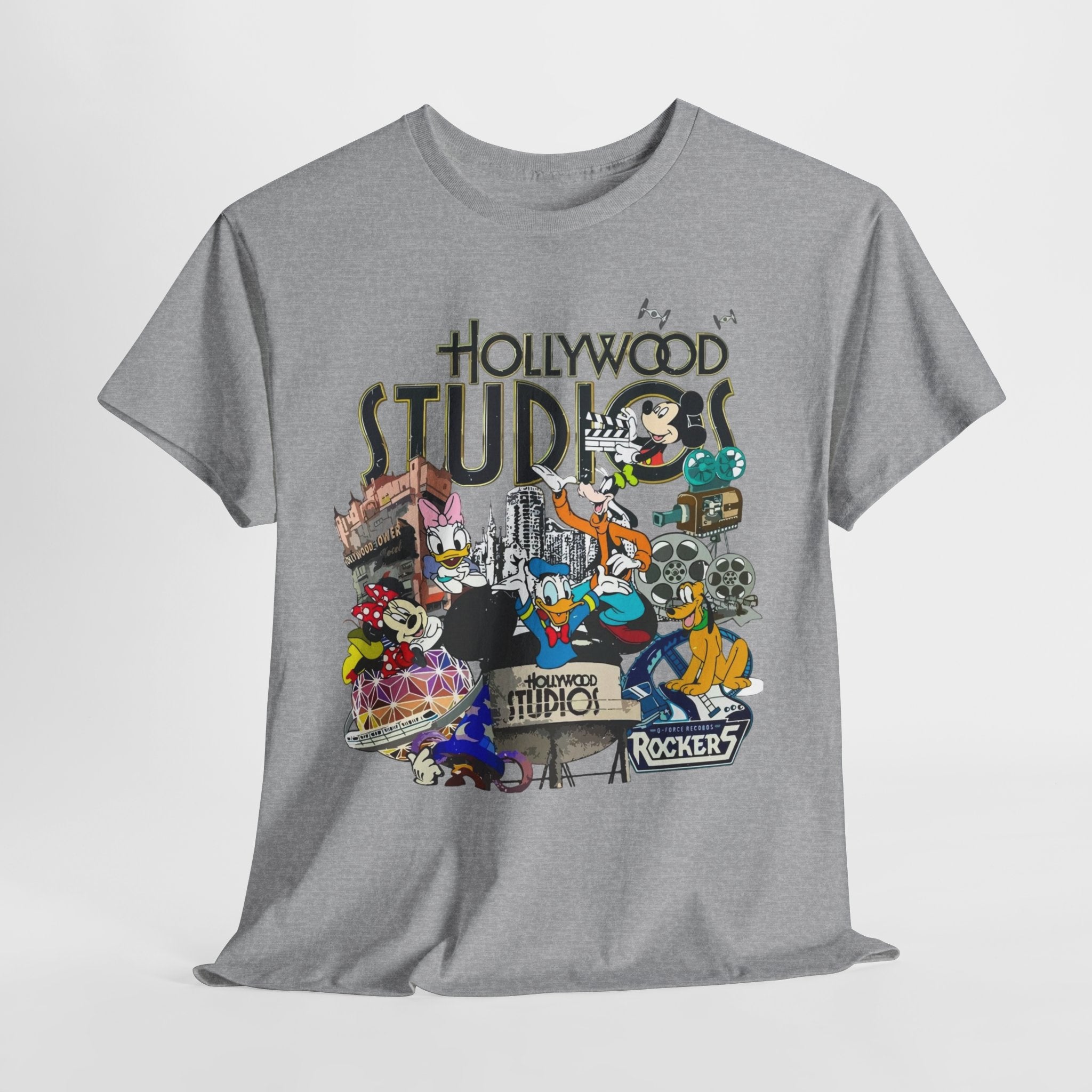 Hollywood Studios Collage T-Shirt — Vintage Theme Park Character Tee