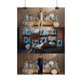 Silva, De Bruyne & Stone Trophies Manchester City Rolled Poster — Vintage Trophy Room Photo Collage