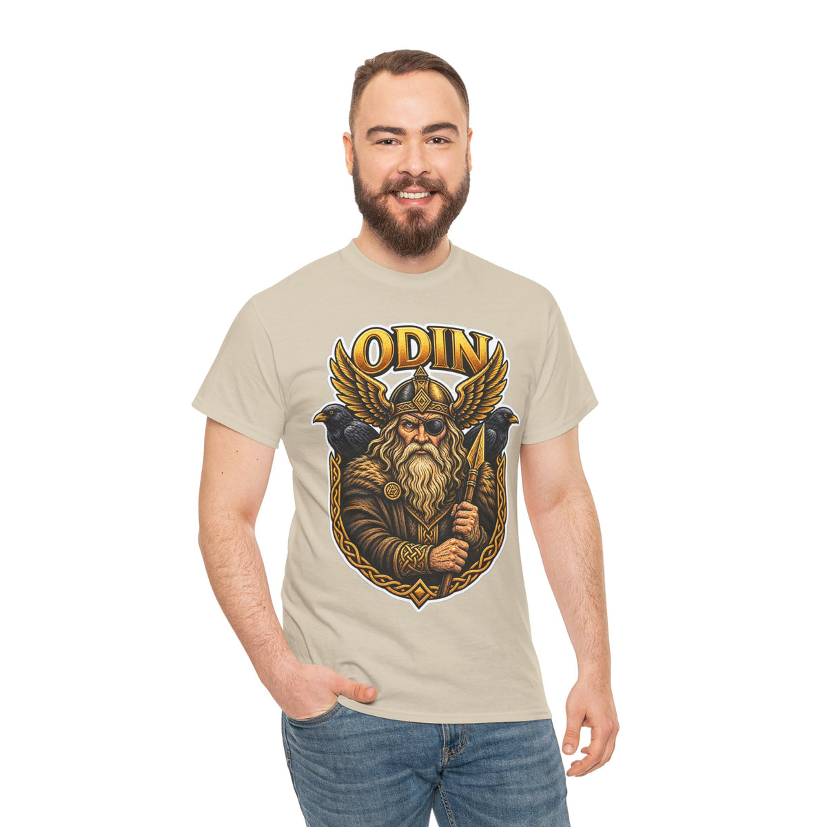 Odin Viking Cotton T-Shirt — Norse God Graphic Tee