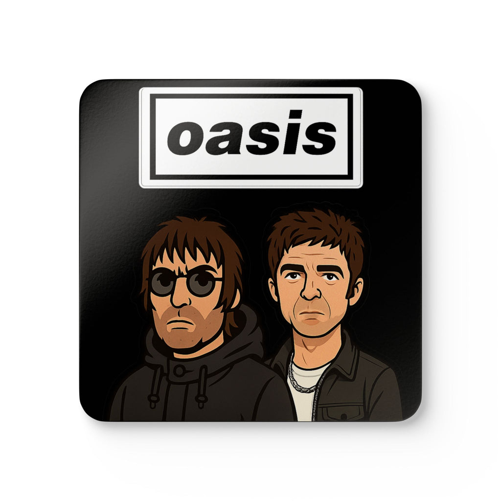 Oasis Inspired Band Cork Coaster Set – Retro Rock Music Drink Coasters