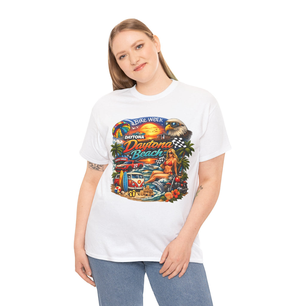 Daytona Beach Vintage Surf T-Shirt — Retro Sunset Palm Beach Tee