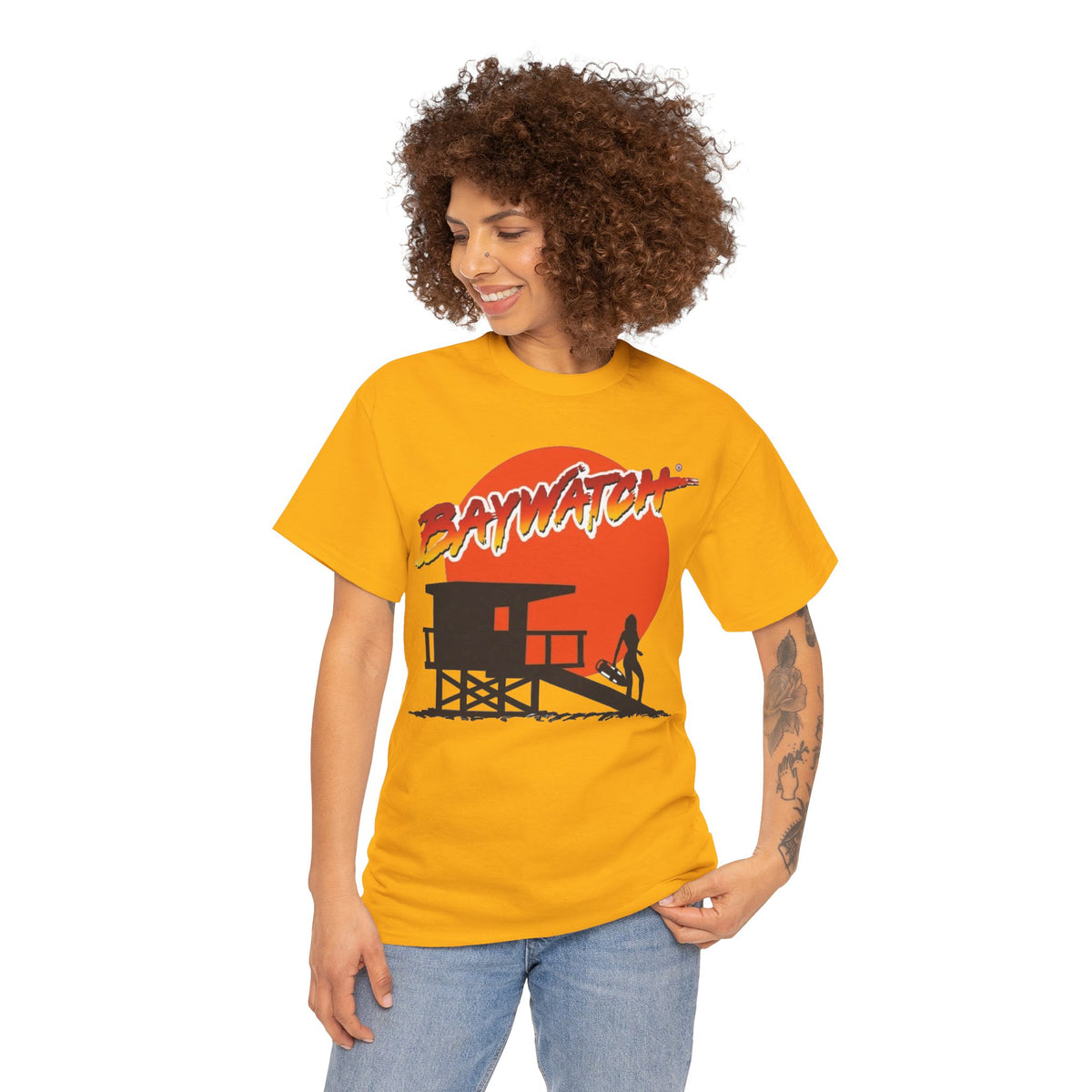 Baywatch Lifeguard Sunset Cotton T-Shirt
