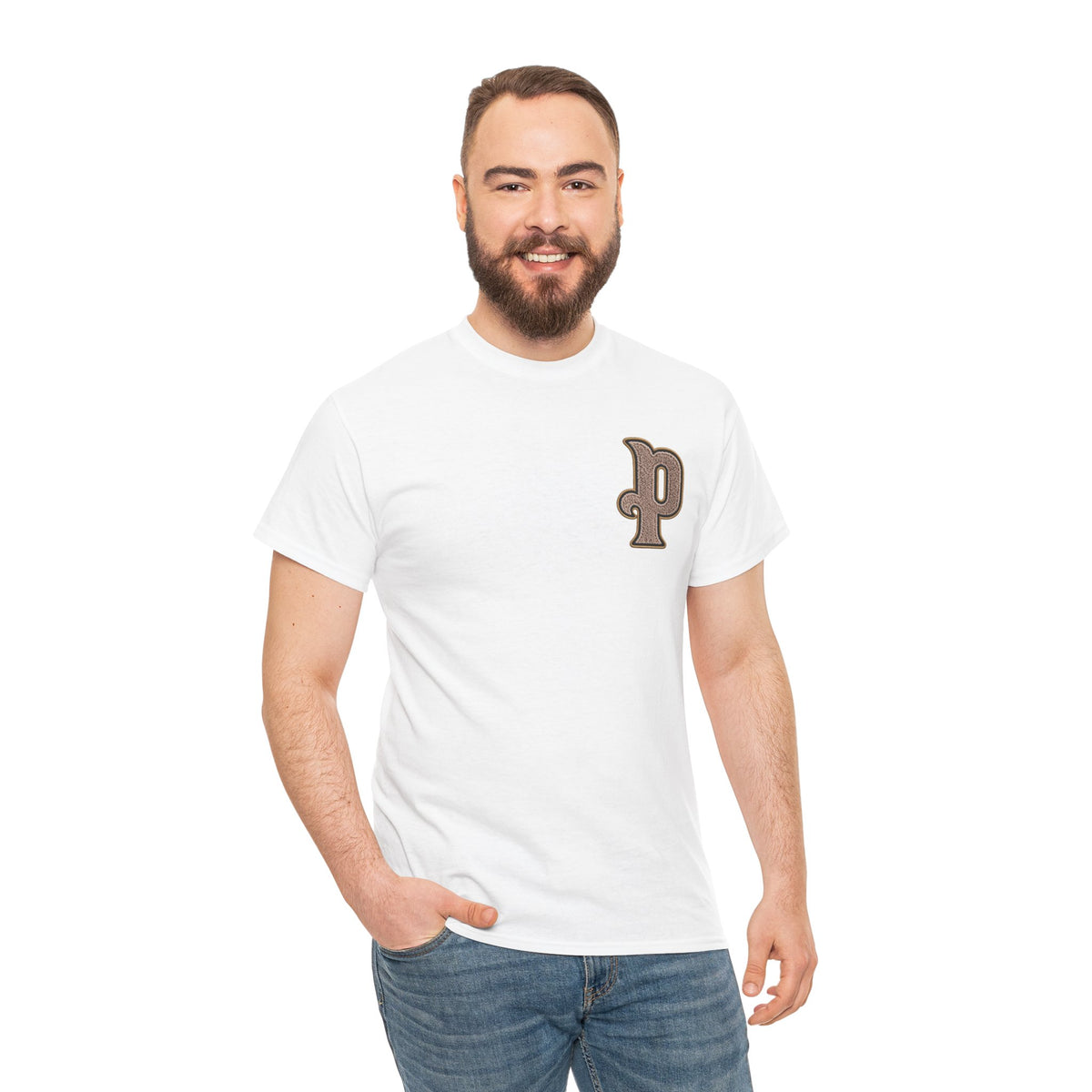 Retro 'p' Pep Inspired Manchester City Cotton Tee — Vintage Brown Monogram T-Shirt